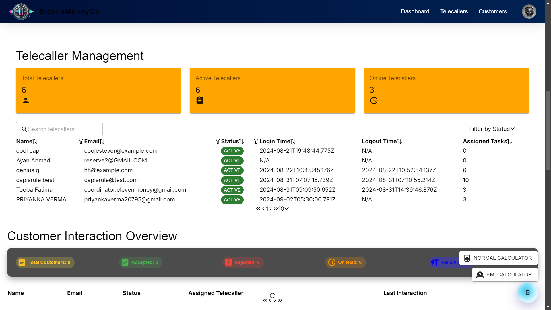 Telecaller Management System